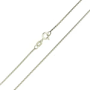 925 Sterlingsilber Rhodium Diamant Schliff Runde Box 0,9 mm Kette Halskette Italien - Bild 1 von 2