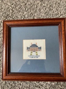 9.5”x10” Carters grove plantation needlepoint In nice wooden Hanging frame!! - Picture 1 of 5