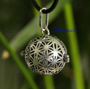 Llamador de ángeles, bola sonora plateada motivo flor de la vida diámetro aprox. 2,5 cm - Imagen 1 de 1