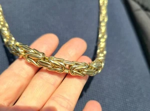 80,5 Gramm Königskette 585 14 Karat gestempelt Hohl 8 mm Gelbgold 1A Zustand 70 - Bild 1 von 8