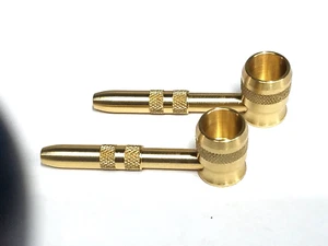 Zwei Metall Tabak Rauchpfeife * Massivmessing * MADE IN USA * Schüssel *HOHE Qualität - Bild 1 von 5