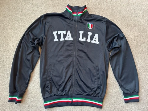 Italy Italia Football Soccer Sweatshirt Embroidered Full Zip Womens XL Cover