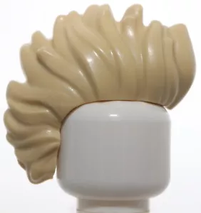 Lego Tan Minifigure Hair Mohawk Wide and Wavy - Picture 1 of 3