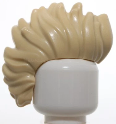 Lego Tan Minifigure Hair Mohawk Wide and Wavy - Image 1 of 3