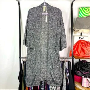 NWT Max Studio Black Tweed Open Cardigan Duster - Picture 1 of 5