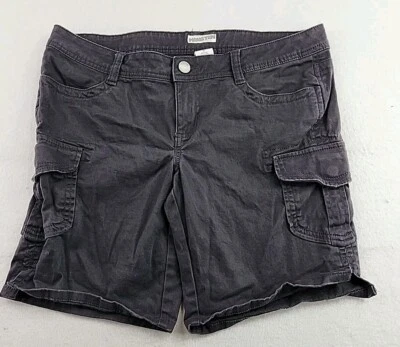 Pantalones Cortos Hang Ten Mujer Talla 11 35 Cintura Negro Bolsillo Carga Mezcla Algodón Foto 1 de 4