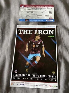 Scunthorpe United V Notts County Programme 8.8.17 With Ticket - Picture 1 of 2