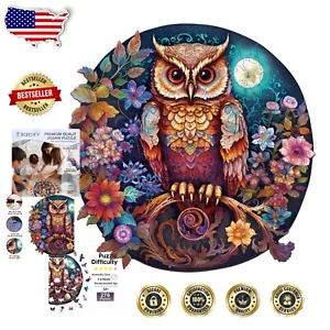 Artistic Owl Wooden Puzzle - 270 Highly Detailed Pieces for Gifted Puzzlers - Picture 1 of 9