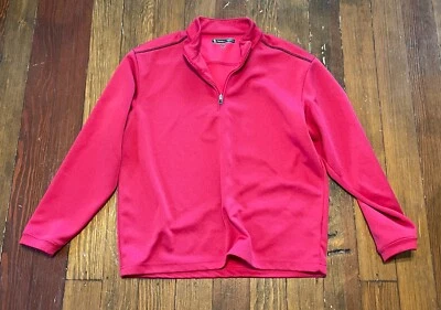 Suéter Pebble Beach Para Hombres Grande Media Cremallera Pullover Rojo Ropa Activa Golf Polar Foto 1 de 4