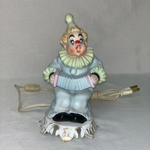 VINTAGE Scary Clown Porcelain Figurine Accordion Lamp Home Decor Creepy Child - Picture 1 of 7