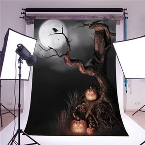 Telón de fondo fotográfico niños Halloween fotografía accesorios fondo poliéster 5x7 pies - Imagen 1 de 6