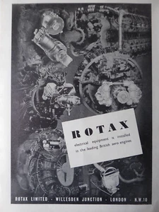 4/1946 PUB ROTAX ROLLS-ROYCE BRISTOL ALVIS AERO ENGINE MOTEUR ORIGINAL AD - Picture 1 of 2