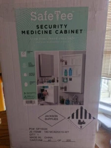 SafeTee Secure Medicine Cabinet - BioMetric Fingerprint - 25x15x5 - White - Picture 1 of 5