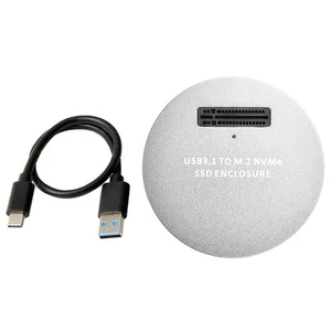 Aluminum USB3.1 to M.2 NVME SSD ENCLOSURE Portable External Reader Converter A - Photo 1/21