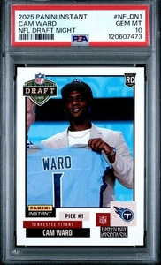 Panini Instant NFL Draft Night 2025 #NFLDN1 Cam Ward Rookie RC PSA 10 - Imagen 1 de 2
