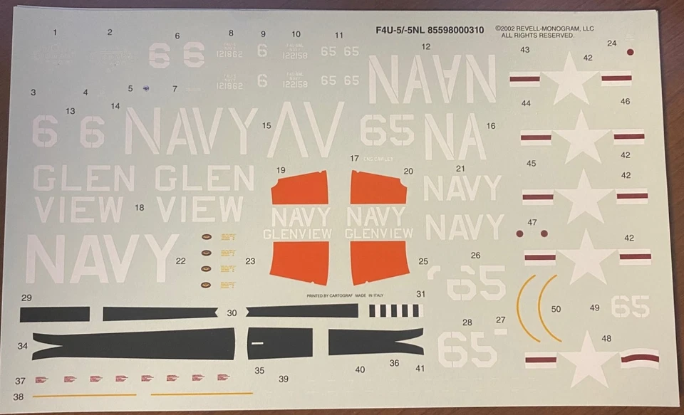 Calcomanías Revell - F4U-5/-5NL - 85598000310 - SW Foto 1 de 1