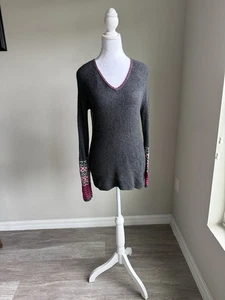 krimson klover women’s gray& pink pullover sweater - Picture 1 of 6