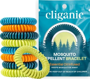 10 Pack Mosquito Repellent Bracelets for Adults & Kids - Natural DEET-Free Bands - Picture 1 of 7