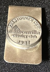 1987 President’s Club Money Clip Tuscavilla Country Club Silver tone Metal 2” - Picture 1 of 7
