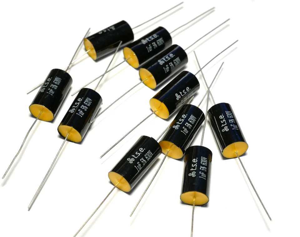 TRIPLESPIRAL ELECTRONICS 10x Capacitor 1uf 5% 630V Polypropylene Axial Valve Metal Film Audio UK 1µF
