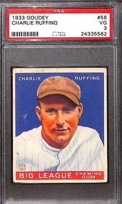 1933 Goudey #56 Charlie Ruffing PSA 3 VG 24335562  - Image 1 of 3