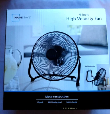 New Mainstays 9-Inch 3 Speed High Velocity Wind Speed Fan *Fast Shipping!! - Image 1 of 4