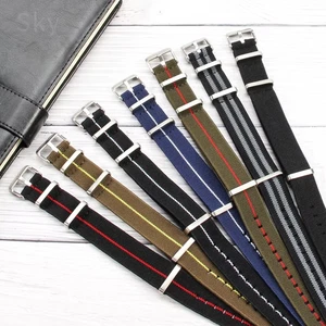 Correa de reloj elástica de nailon para Seiko años 60 tropas francesas Casio 18 mm 20 mm 22 mm correa - Imagen 1 de 39