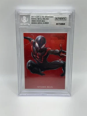2017 Fleer Ultra Spider-Man Marvel Metal PMG Red Miles Morales BGS Authentic - Image 1 of 2