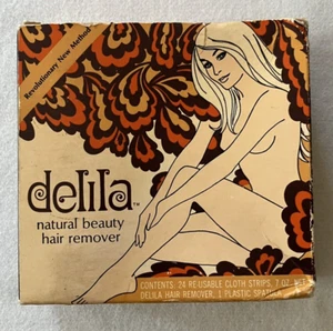 Vintage 1970s Delila Waxing Natural Beauty Hair Remover Kit groovy 60s prop - Picture 1 of 7