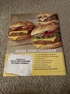 Vintage MCDONALD'S ANGUS THIRD POUNDER SANDWICH PRINT AD DELUXE BACON & CHEESE - Picture 1 of 1