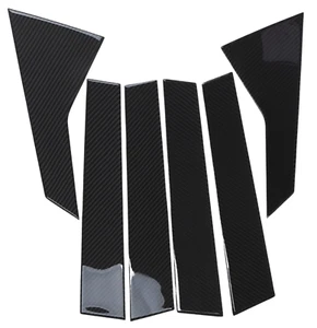 6x Real Carbon Fiber Window Pillar Panel Trim Cover Fits 22-25 Civic Sedan Si Ex - Picture 1 of 3