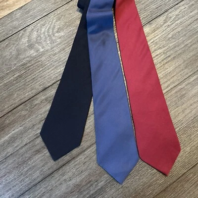 Corbatas Gianfranco Ruffini Hombre 3 Cuello Clásicas 100% Seda 58" Hechas en EE. UU. Bk,Bl, @Bur Foto 1 de 4