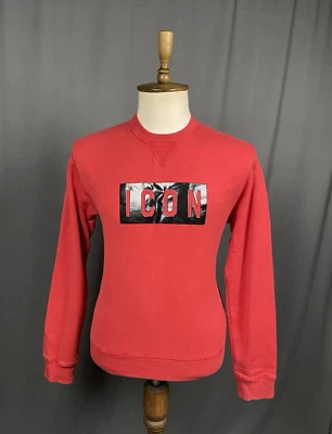 Suéter de cuello redondo rojo con logotipo grande Dsquared2 ICON para hombre ... - Imagen 1 de 4