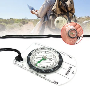 Military Scouts Compass Scale Ruler Baseplate For Outdoor Hiking Travel Camping - Picture 1 of 12