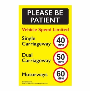 Speed Limited Sticker Commercial Vehicle 40 MPH 50 MPH 60 MPH - Picture 1 of 2