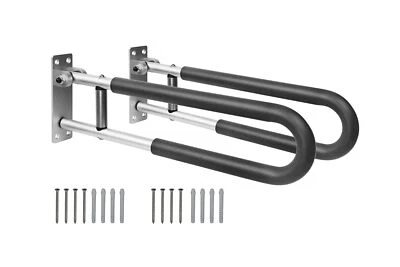 Pepe - Padded Folding Handicap Grab Bars for Toilet (x2 Units, 23"), Toilet H... - Image 1 of 4