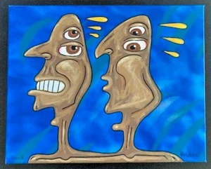 original art painting RT VEGAS 2012 outsider street canvas lowbrow graffiti pop - Picture 1 of 4