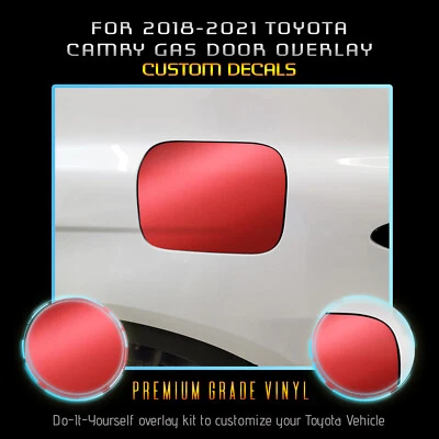 Adesivo gráfico sobreposição de porta a gás Toyota Camry 2018-2021 vinil metálico acetinado - Imagem 1 de 4