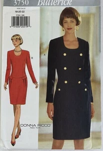 Butterick 3750 Retro Drop Waist Fitted Princess Dress Ladies New Uncut Pattern - Picture 1 of 11