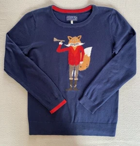 JOULES MIRANDA JUMPER SZ 10 AUTUMN WOMENS BLUE FOX ANIMAL NAVY MUST SEE DETAILS - Picture 1 of 10