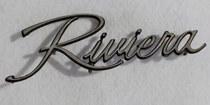 Original off of a 1971  Buick Riviera GS - Metal Chrome Monogram Fender Script - Picture 1 of 8
