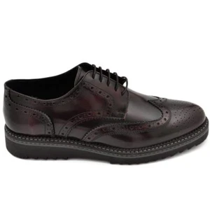 Scarpe stringate uomo francesina con ricamo in vera pelle liscia semilucida bord - Foto 1 di 9