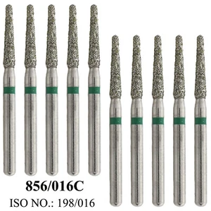 Fresas dentales de diamante cónicas de extremo redondo 856/016C grano grueso FG Bur alta velocidad 10/PK - Imagen 1 de 15