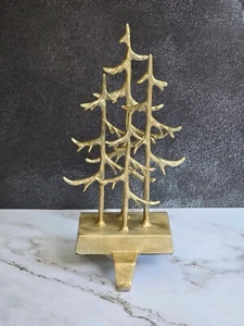 Pottery Barn Rustic Tree BRASS Christmas Stocking Holder ~ BRAND NEW - Picture 1 of 9