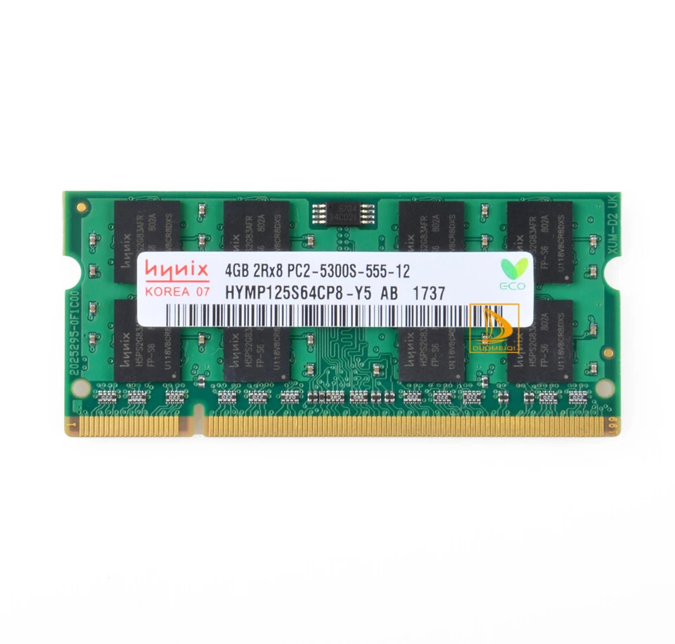 Hynix 4 GB 2Rx8 PC2-5300S DDR2 667 MHz 200 pin memoria RAM computer portatile 1,8 V SODIMM - Immagine 1 di 4