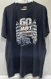 Harley Davidson Harv’s Macedon NY 60 Years TShirt Black Motorcycle Men’s Size XL - Imagen 1 de 8
