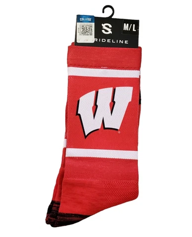 NCAA University Wisconsin Strideline Crew Socks Student Alumni Fan Gift Cover