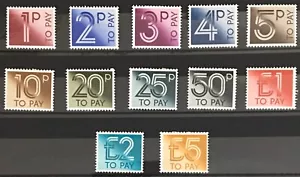 GB QEII 1982 Postage Due / To Pay Set of 12 D90 - D101 Mint Hinged - Picture 1 of 1