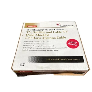 RadioShack 25-Foot RG-6 Quad Shield Coaxial Cable BRAND NEW - Picture 1 of 10