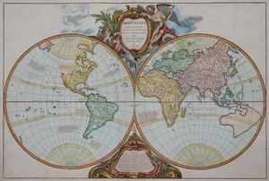 Orbis Vetus in Both Continents - Worldmap - Vaugondy 1752 -Original Engraving - Picture 1 of 3